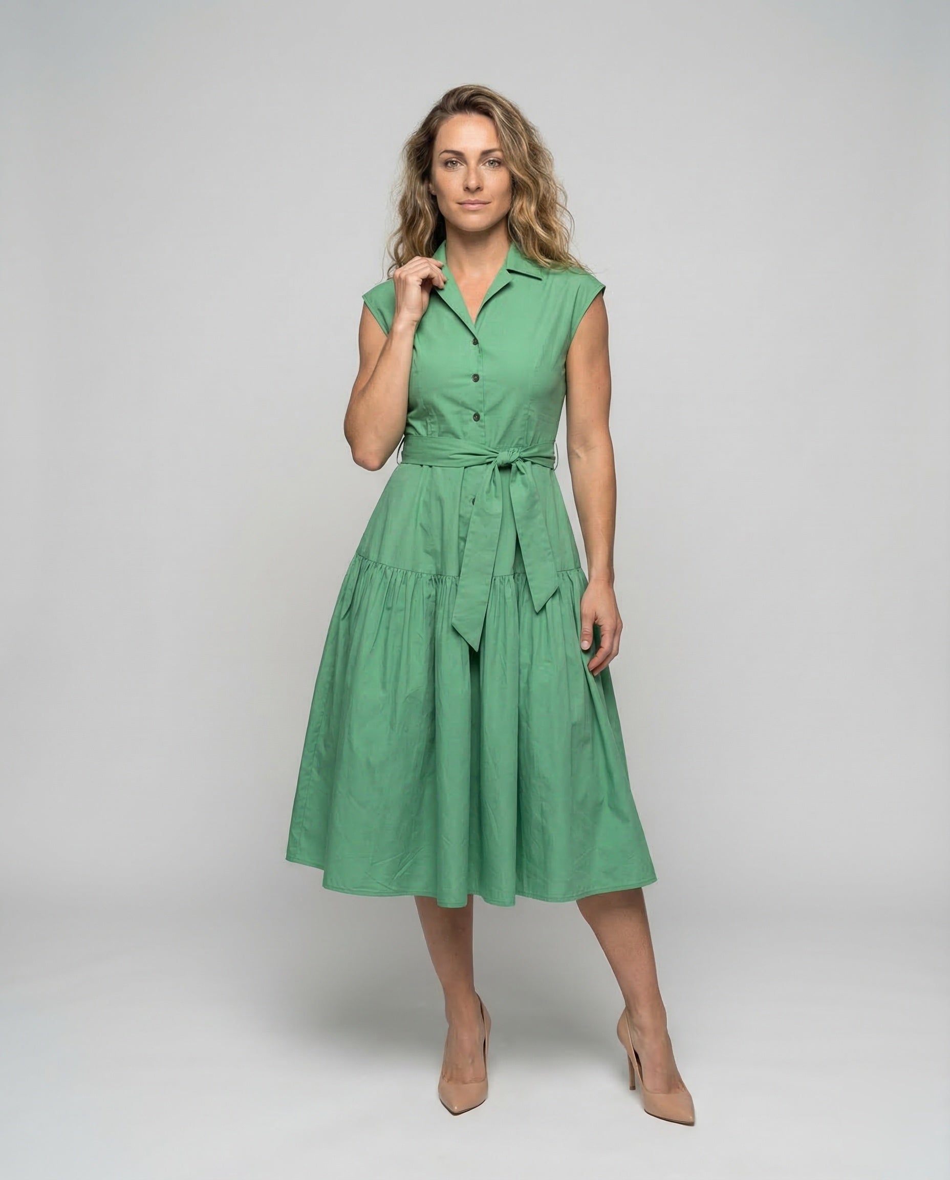 Damen Hemdkleid mit Stufenrock - Eveloria