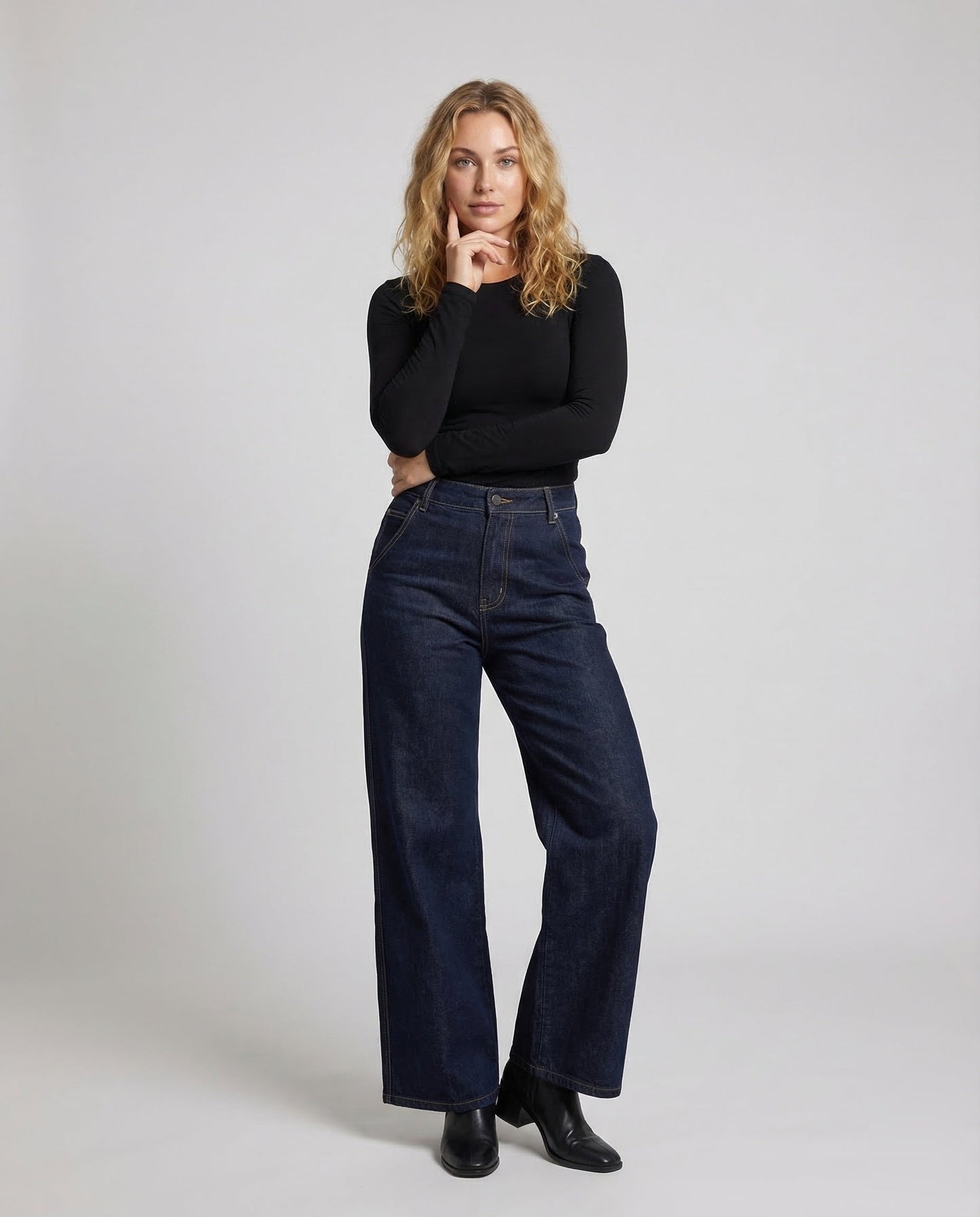 Damen Weite Jeanshose - Eveloria