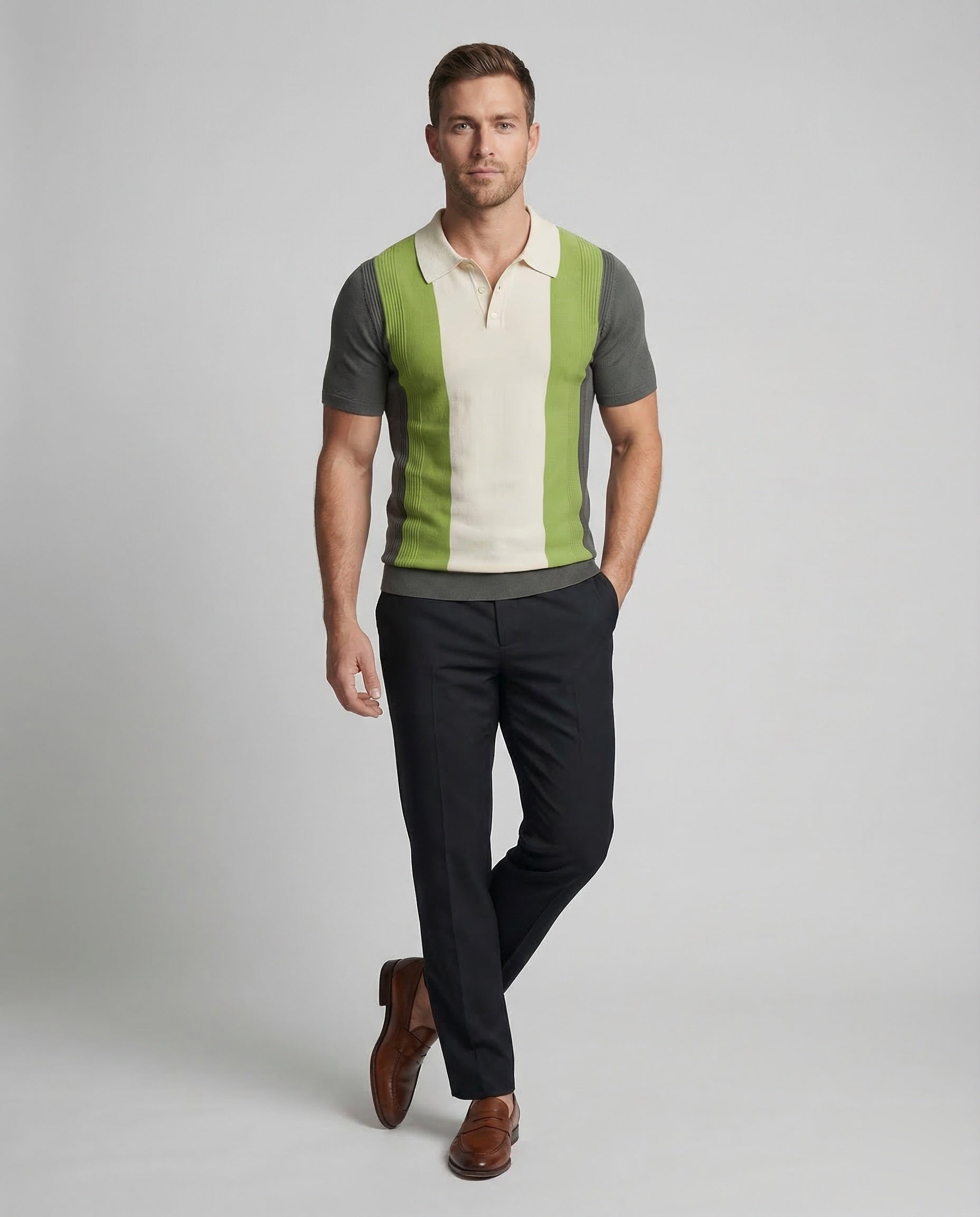 Herren Polo Kurzarm Strick - Eveloria
