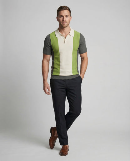 Herren Polo Kurzarm Strick - Eveloria