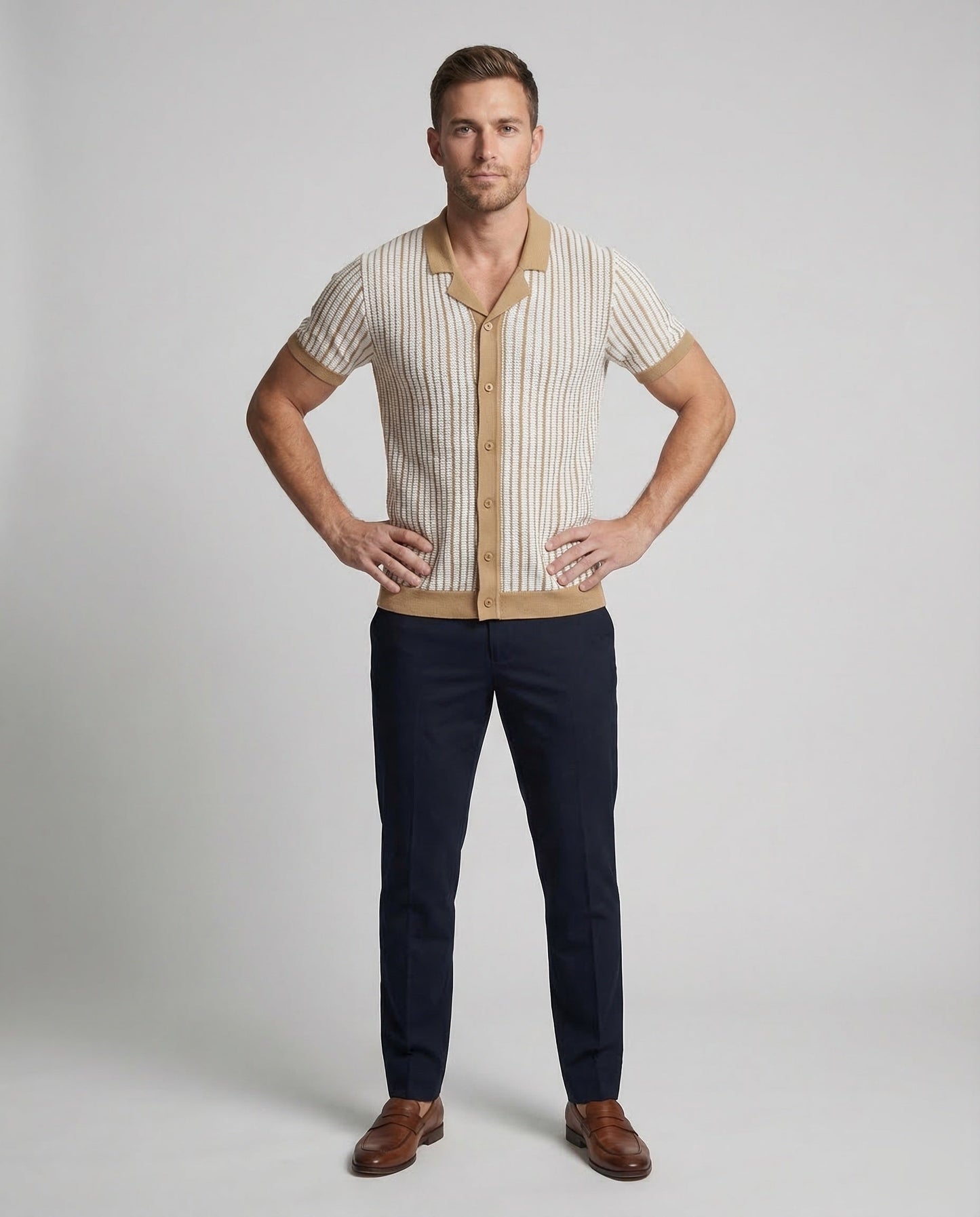 Herren Strickcardigan Kurzarm - Eveloria