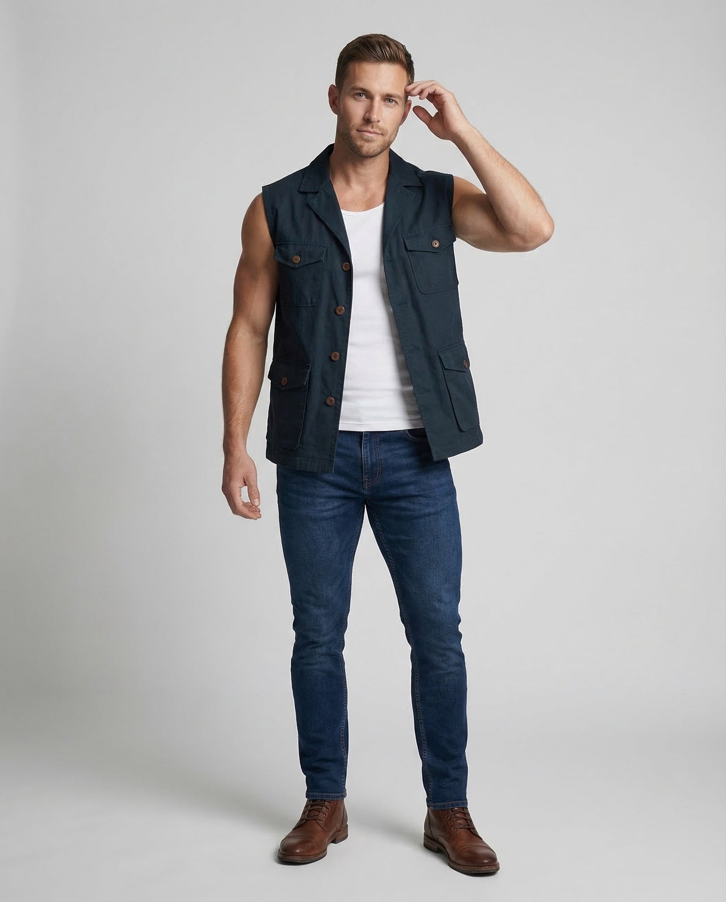 Herren Feldweste mit Taschen - Eveloria