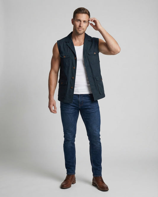 Herren Feldweste mit Taschen - Eveloria