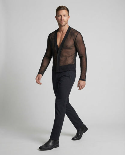 Herren Meshhemd Atmungsaktives Netzdesign Transparent - Eveloria