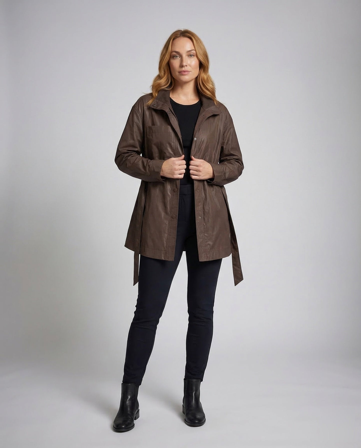 Damen Fieldjacke Mit Bindegürtel - Eveloria