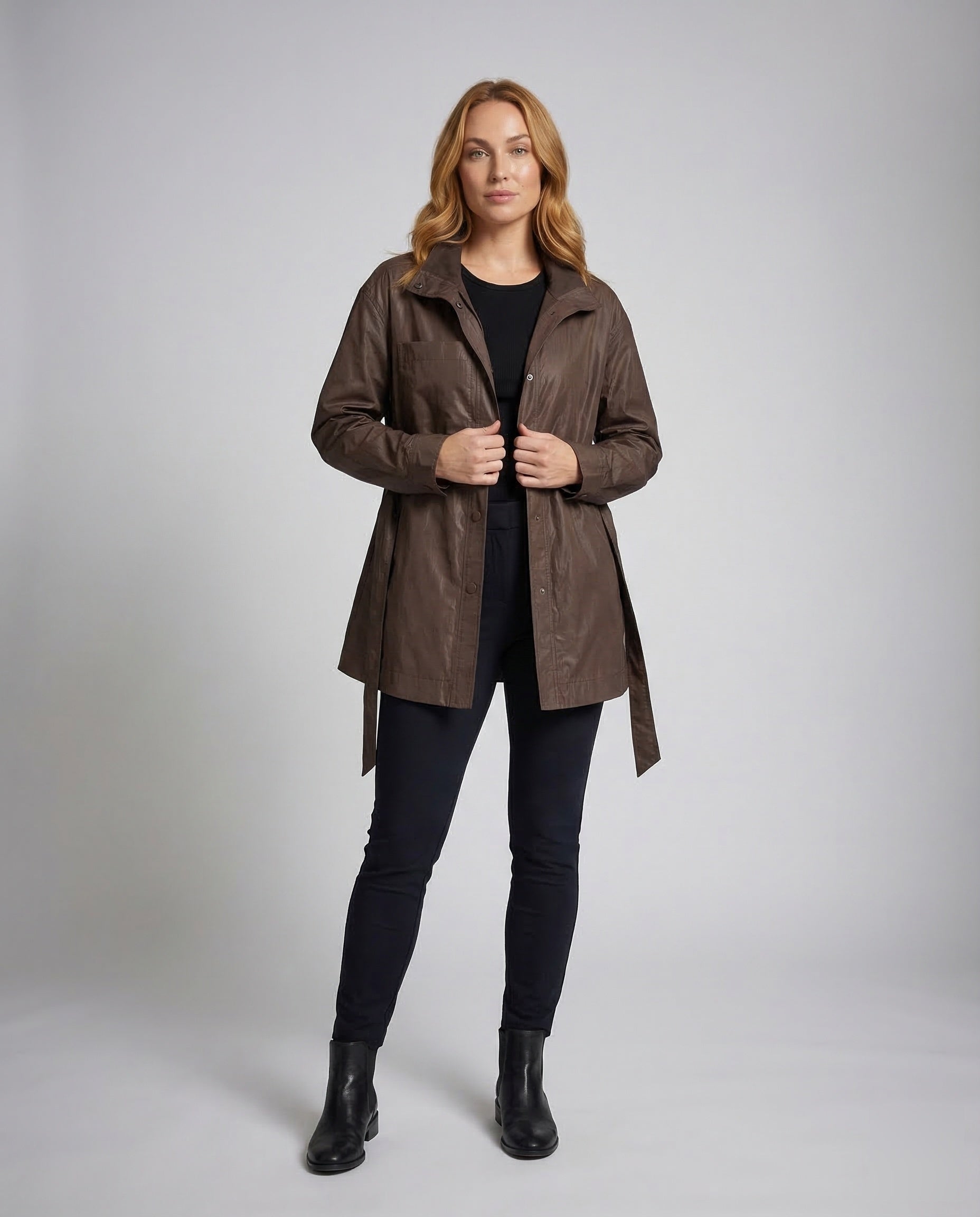 Damen Fieldjacke Mit Bindegürtel - Eveloria