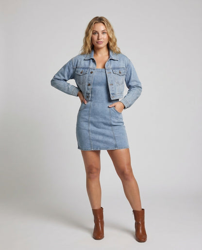 Damen Bolerojacke Denim Kastig Schwarz - Eveloria