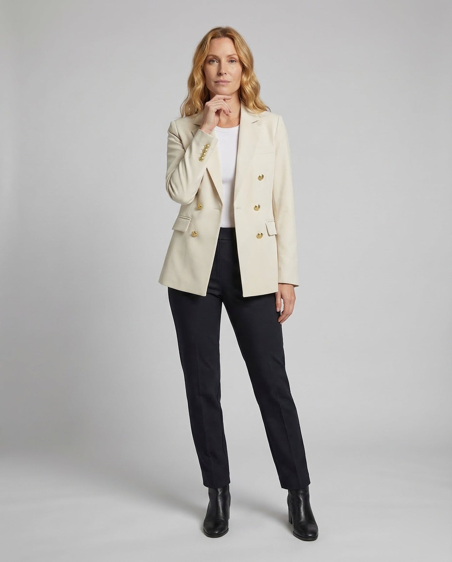 Damen Doppelreihen Blazer Strukturiert - Eveloria