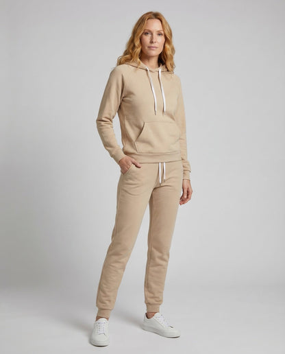 Damen Sweatset Kapuzenpullover Angerauter Stoff - Eveloria
