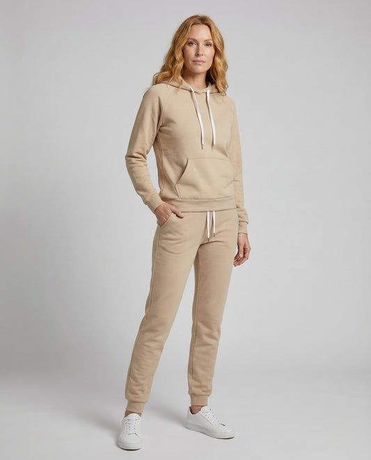 Damen Sweatset Kapuzenpullover Angerauter Stoff - Eveloria