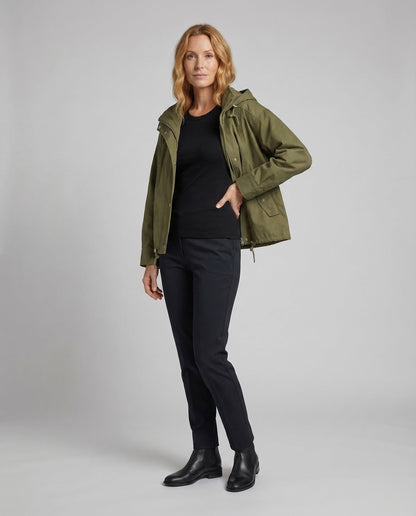 Damen Kurzer Kapuzenparka Mit Tunnelzug - Eveloria