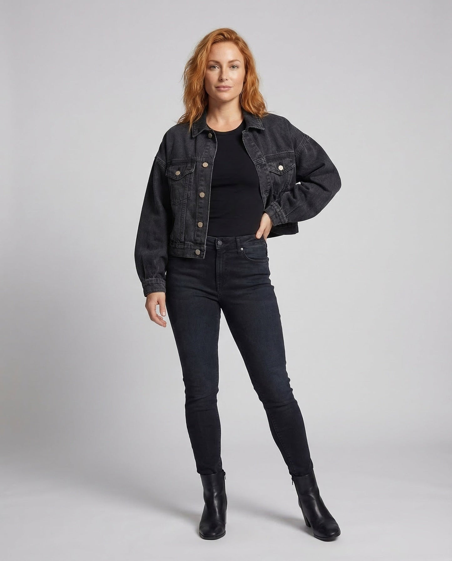 Damen Jeansjacke Voluminöse Ärmel - Eveloria