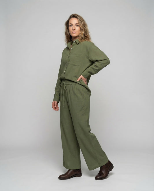 Damen Hemd und Marlenehosen Set - Eveloria