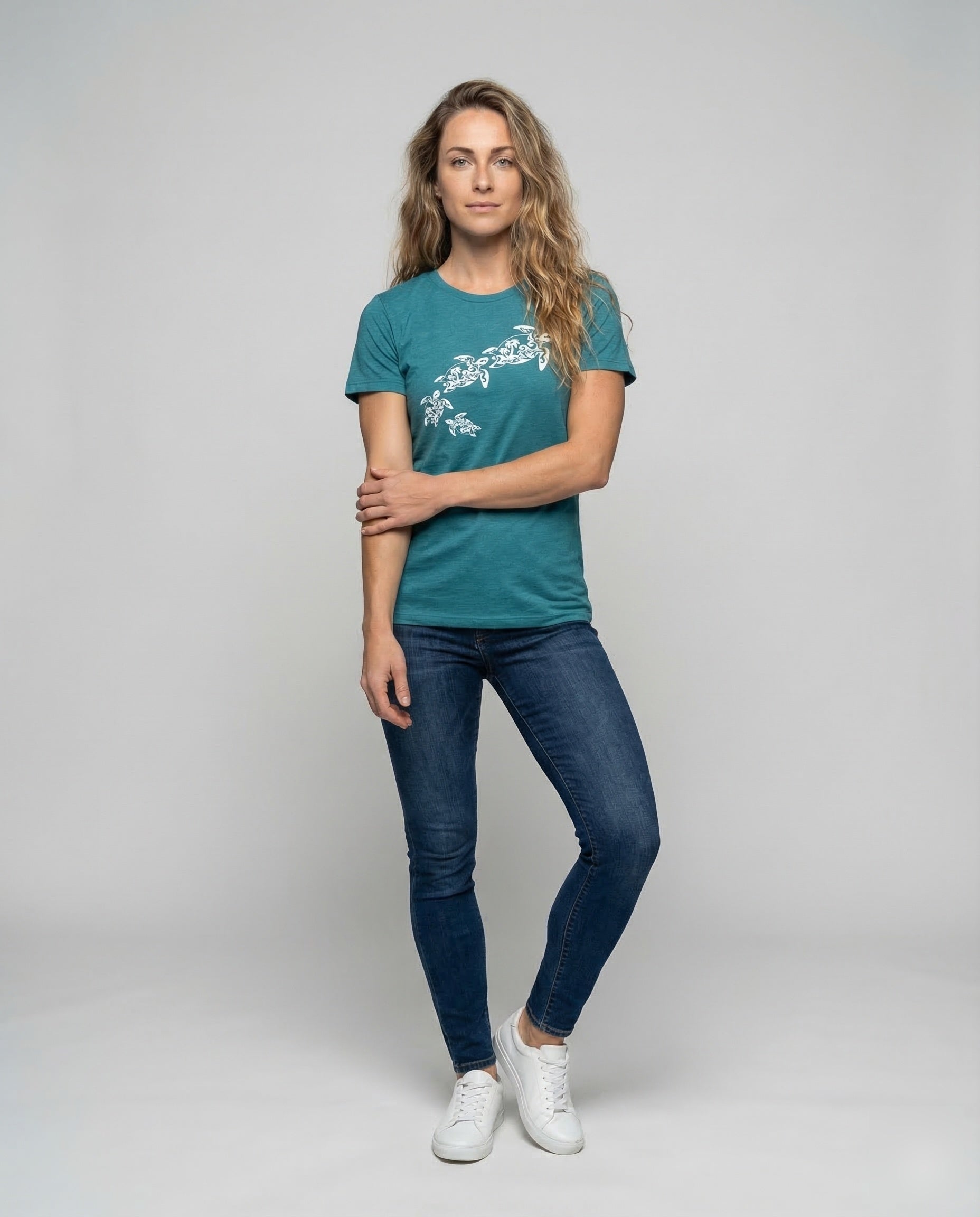 Damen Jersey-Shirt Schildkröten-Print - Eveloria