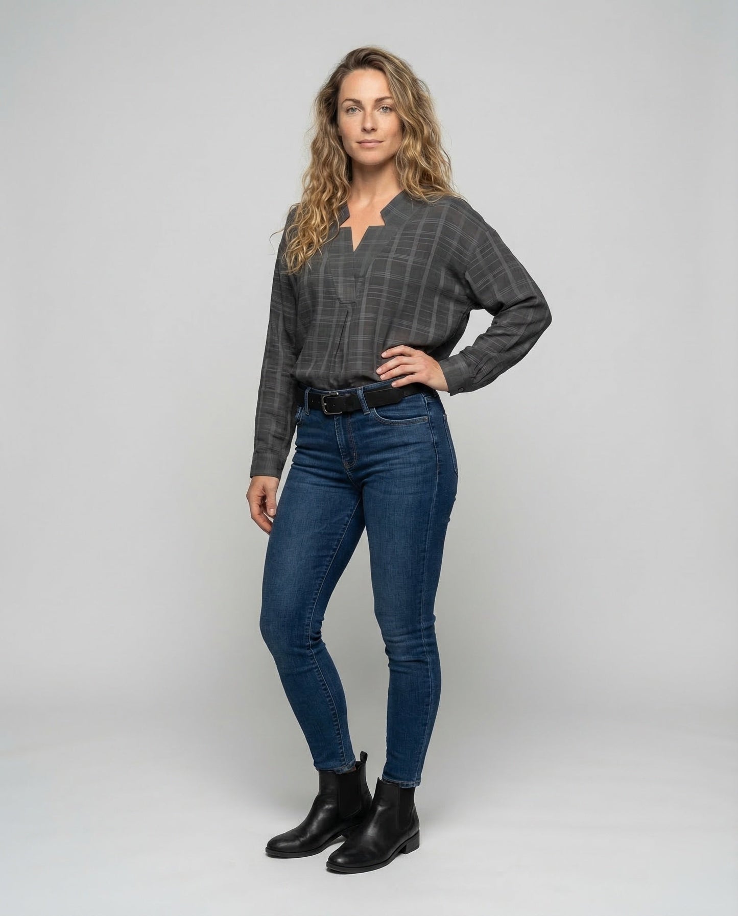 Damen Wickeltop Strukturiert - Eveloria