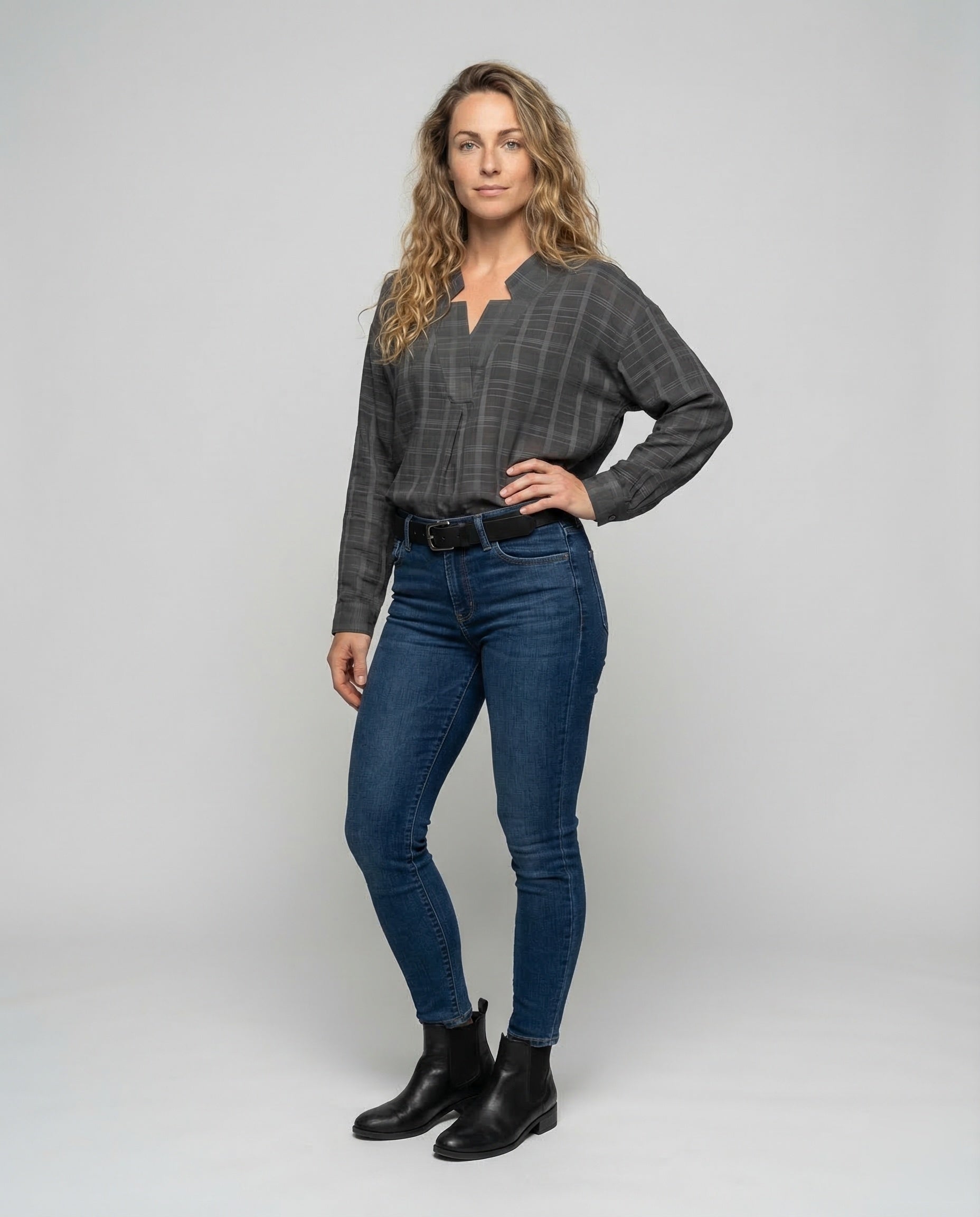 Damen Wickeltop Strukturiert - Eveloria