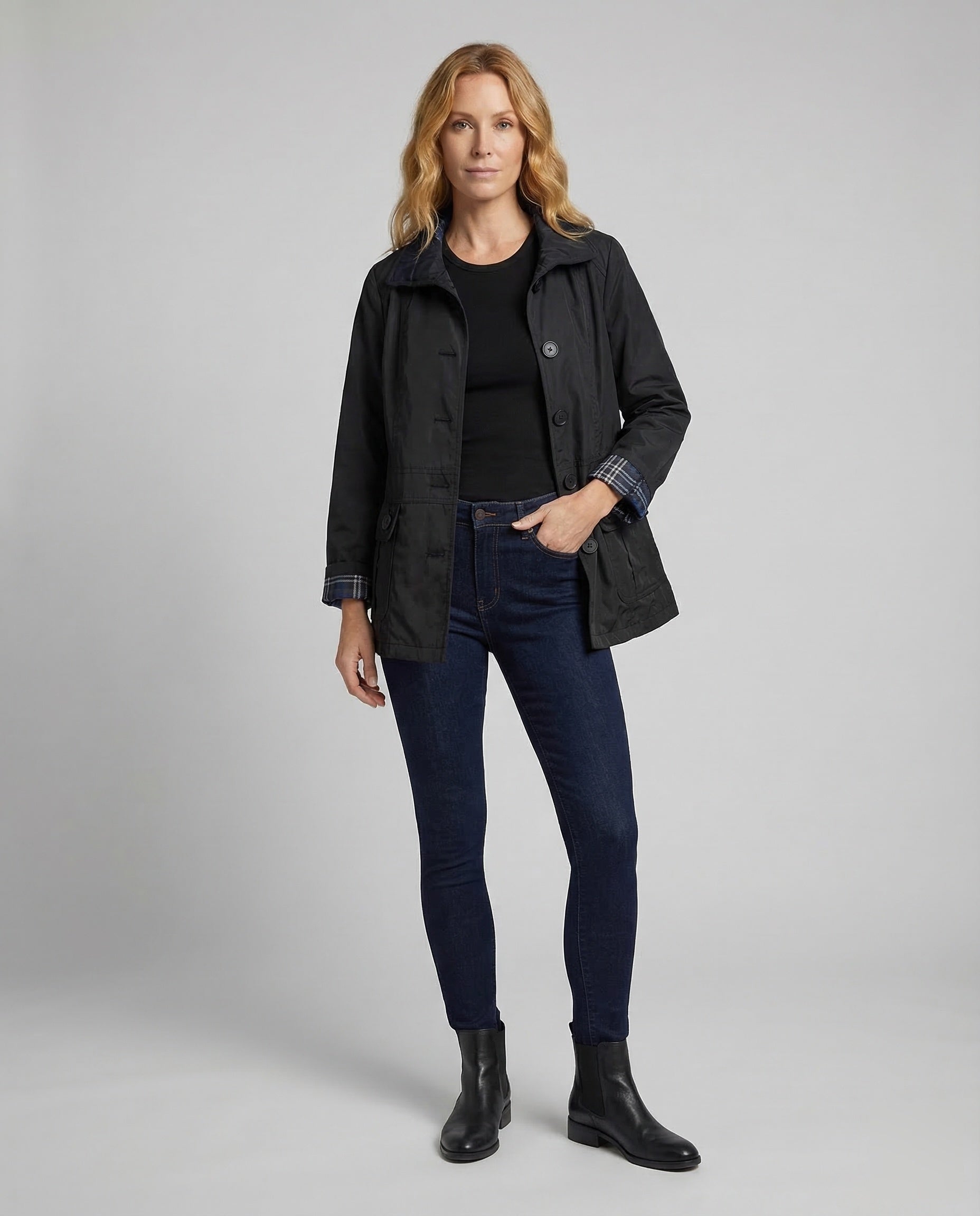 Damen Leichte Übergangsjacke Kaschmirfutter - Eveloria