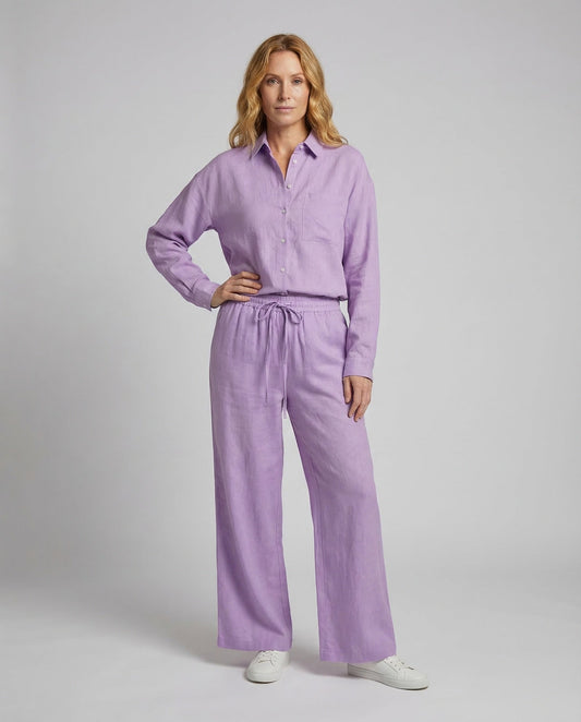 Damen Leinenmix-Culotte Zweiteiler - Eveloria