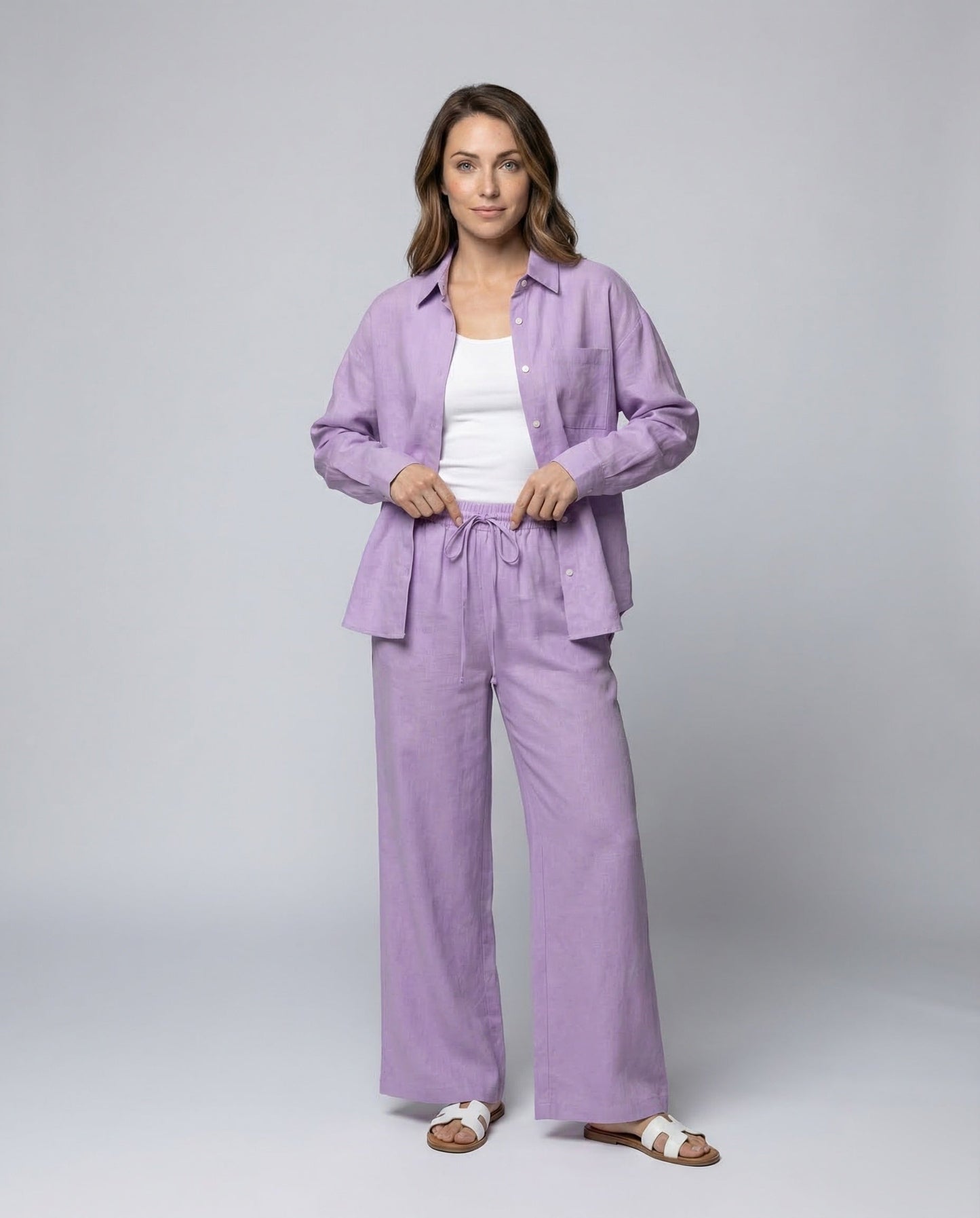 Damen Relax-Set Culottehose Crêpe-Stoff - Eveloria