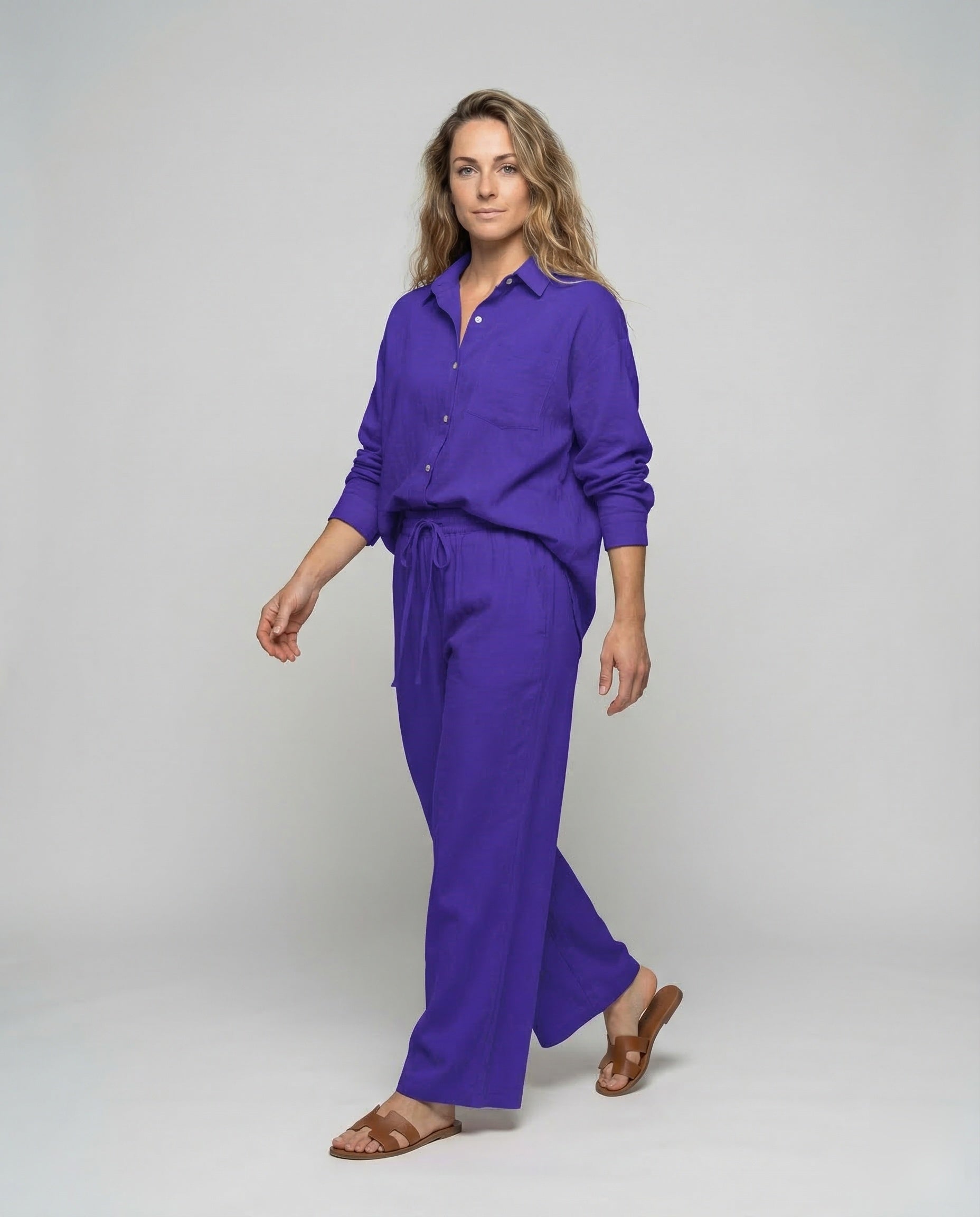 Damen Viskose Loungewear Set Culotte - Eveloria