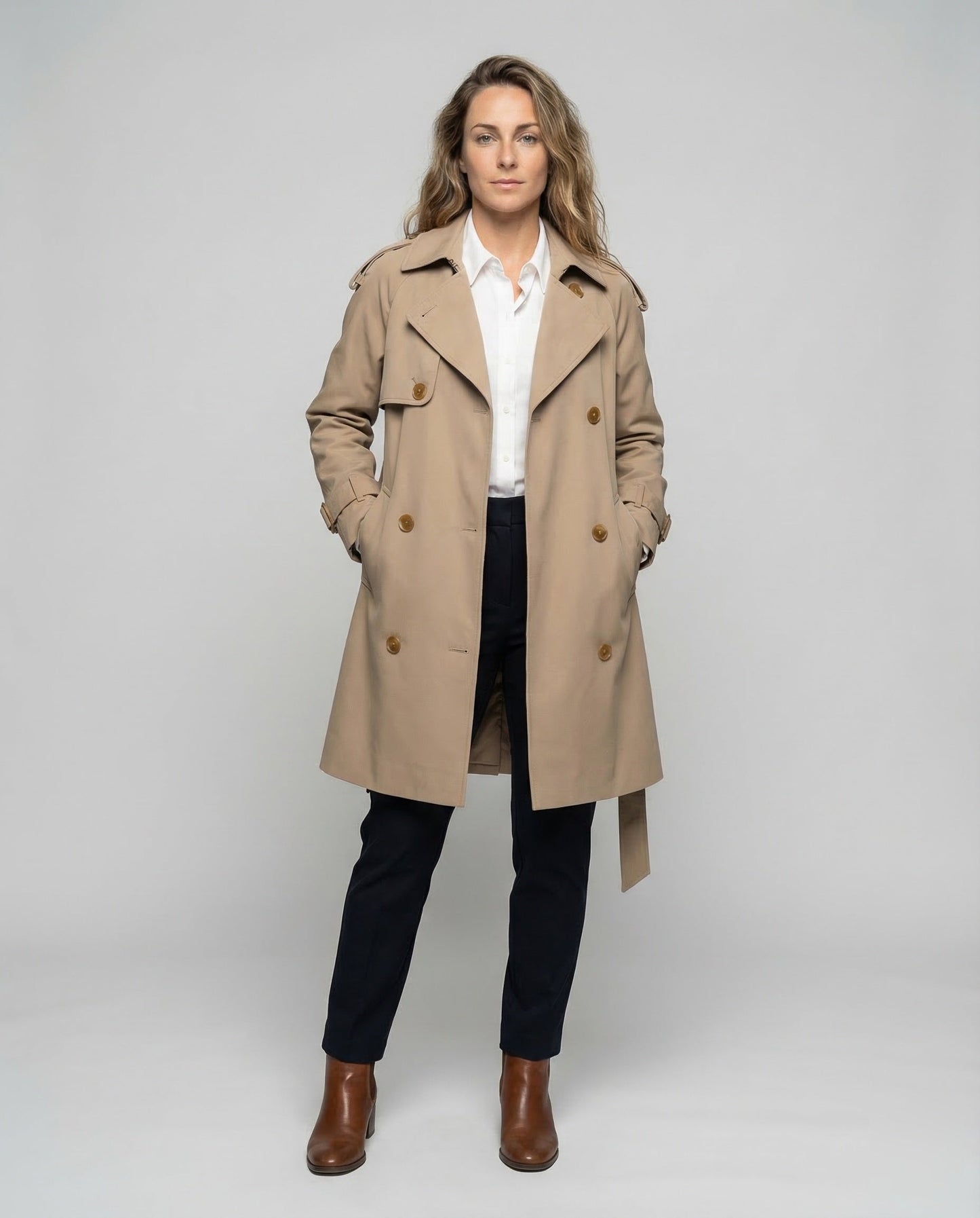 Damen Oversize Trenchcoat Doppelreihig - Eveloria