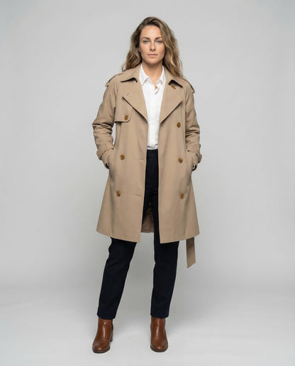 Damen Oversize Trenchcoat Doppelreihig - Eveloria