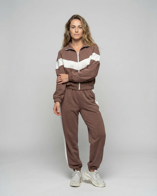 Damen Velours Trainingsanzug Mit Kapuze - Eveloria