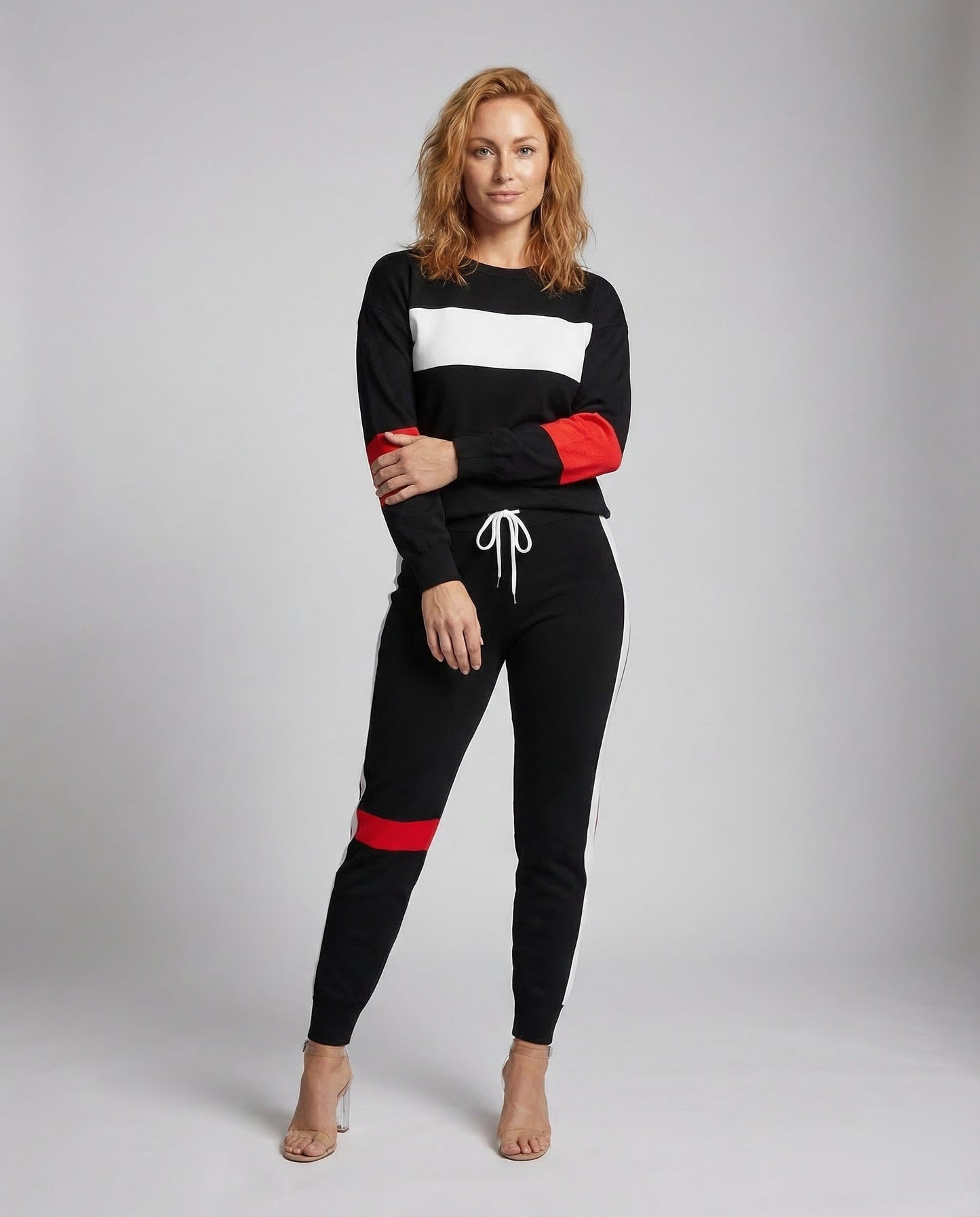 Damen Sweater Kastig Jersey Zweiteiler - Eveloria