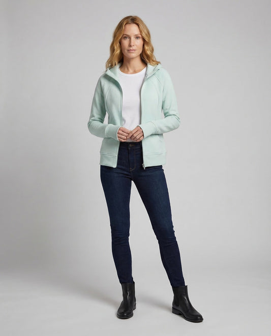 Damen Taillierte Kapuzenjacke mit Teilungsnähten Schwarz - Eveloria