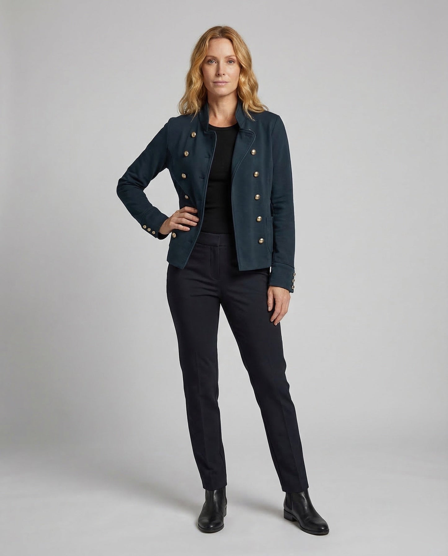Damen Militärjacke Doppelreihig Taillierte Design - Eveloria
