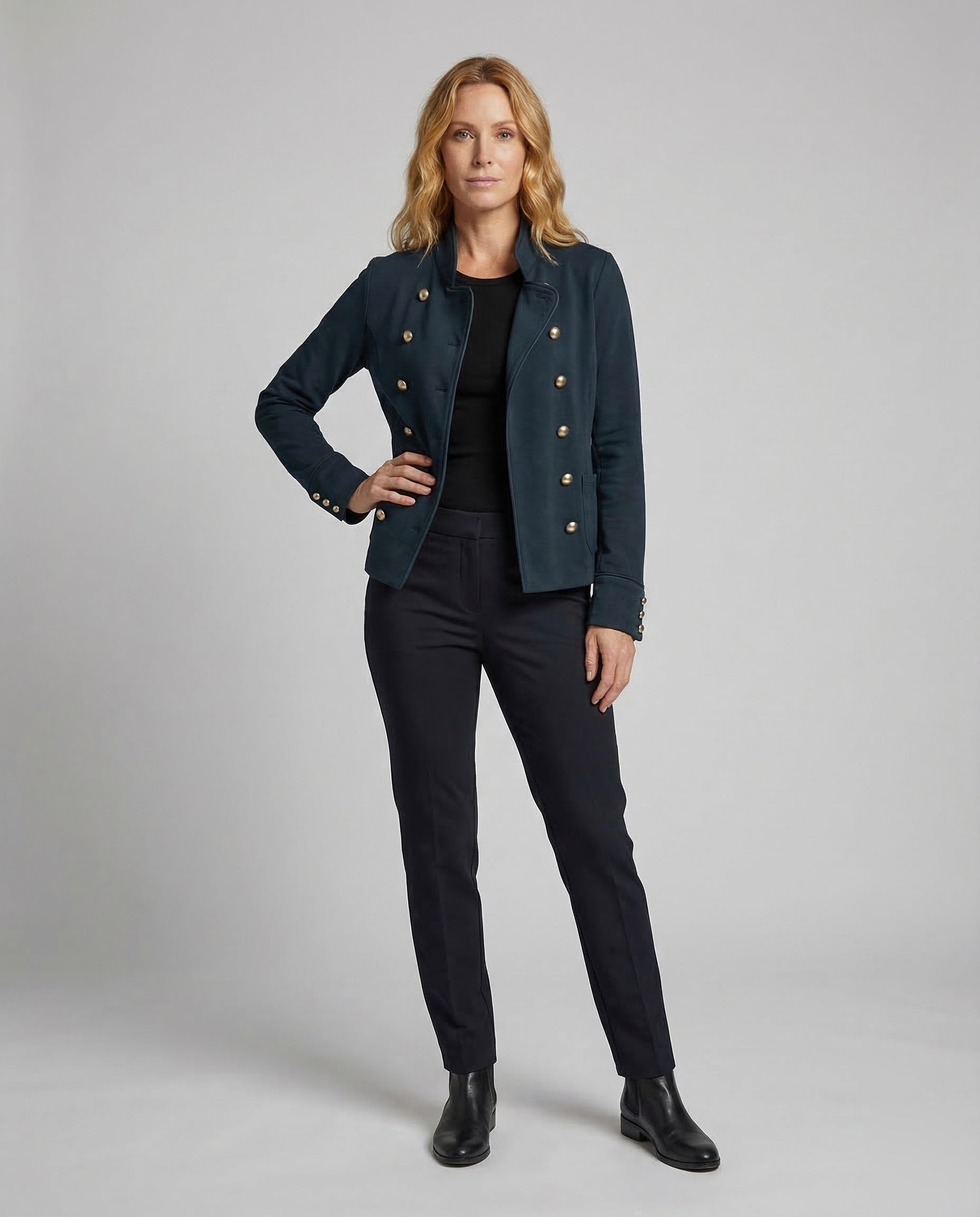 Damen Militärjacke Doppelreihig Taillierte Design - Eveloria