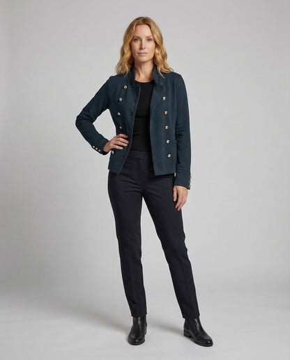 Damen Militärjacke Doppelreihig Taillierte Design - Eveloria