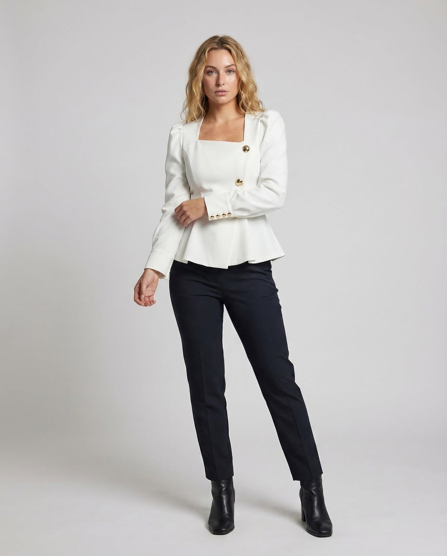 Damen Blazer Tailliert Puffärmel - Eveloria