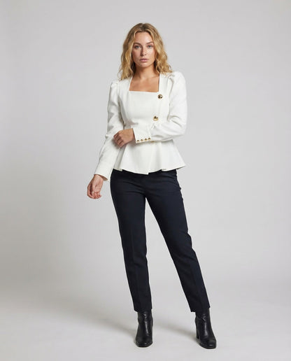 Damen Blazer Tailliert Puffärmel - Eveloria