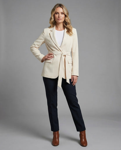 Damen Longblazer Tailliert Reverskragen - Eveloria