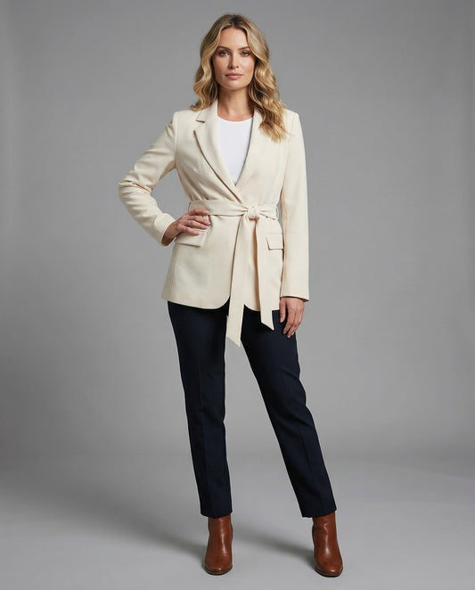 Damen Longblazer Tailliert Reverskragen - Eveloria