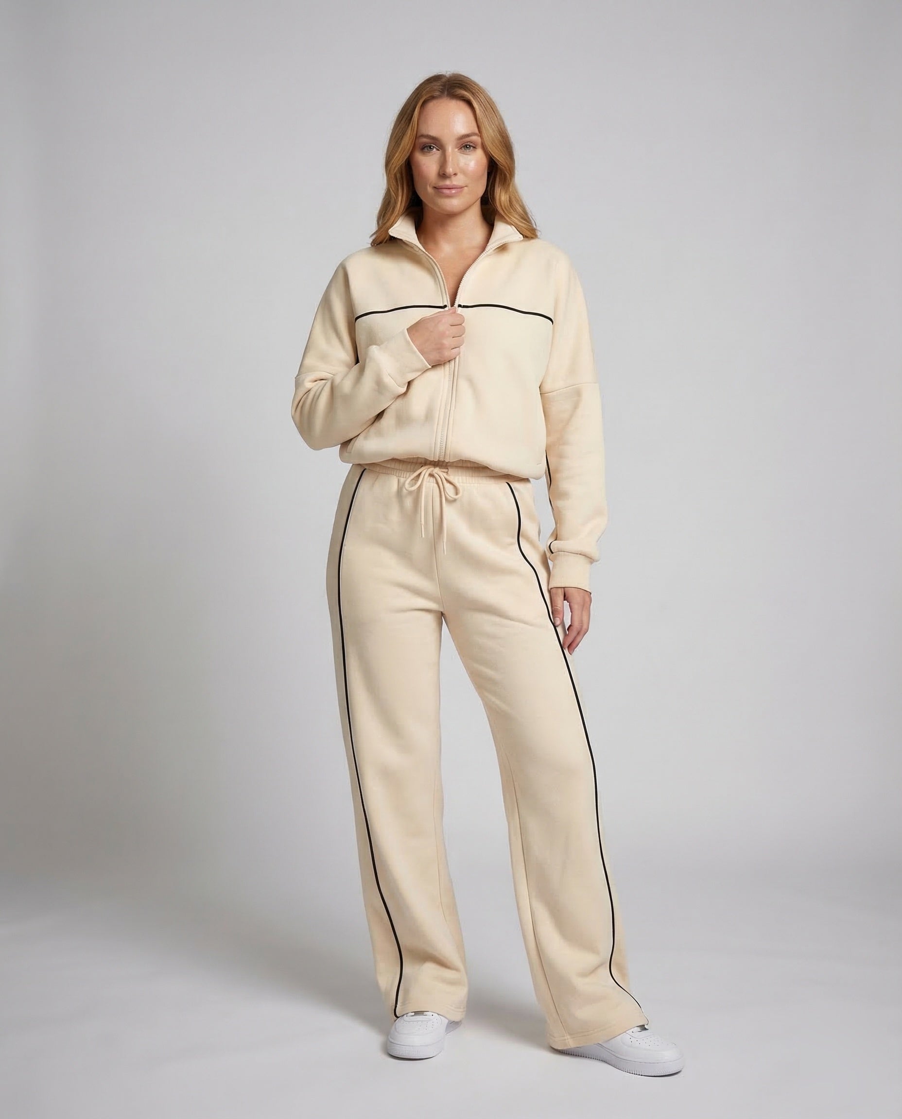 Damen Velours Lounge Set Ausgestellte Hose - Eveloria