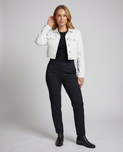 Damen Jeansjacke Kastig Hemdkragen - Eveloria