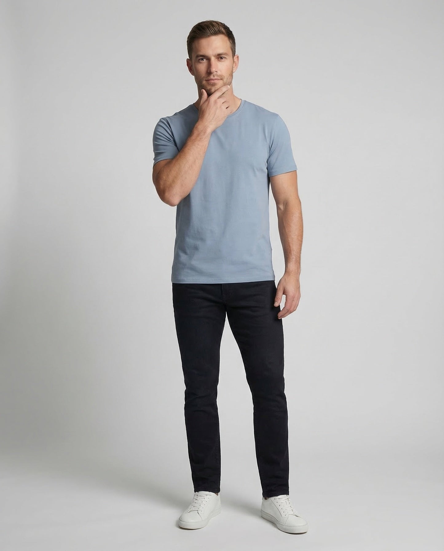 Herren Rundhals-Shirt aus Baumwoll-Jersey - Eveloria