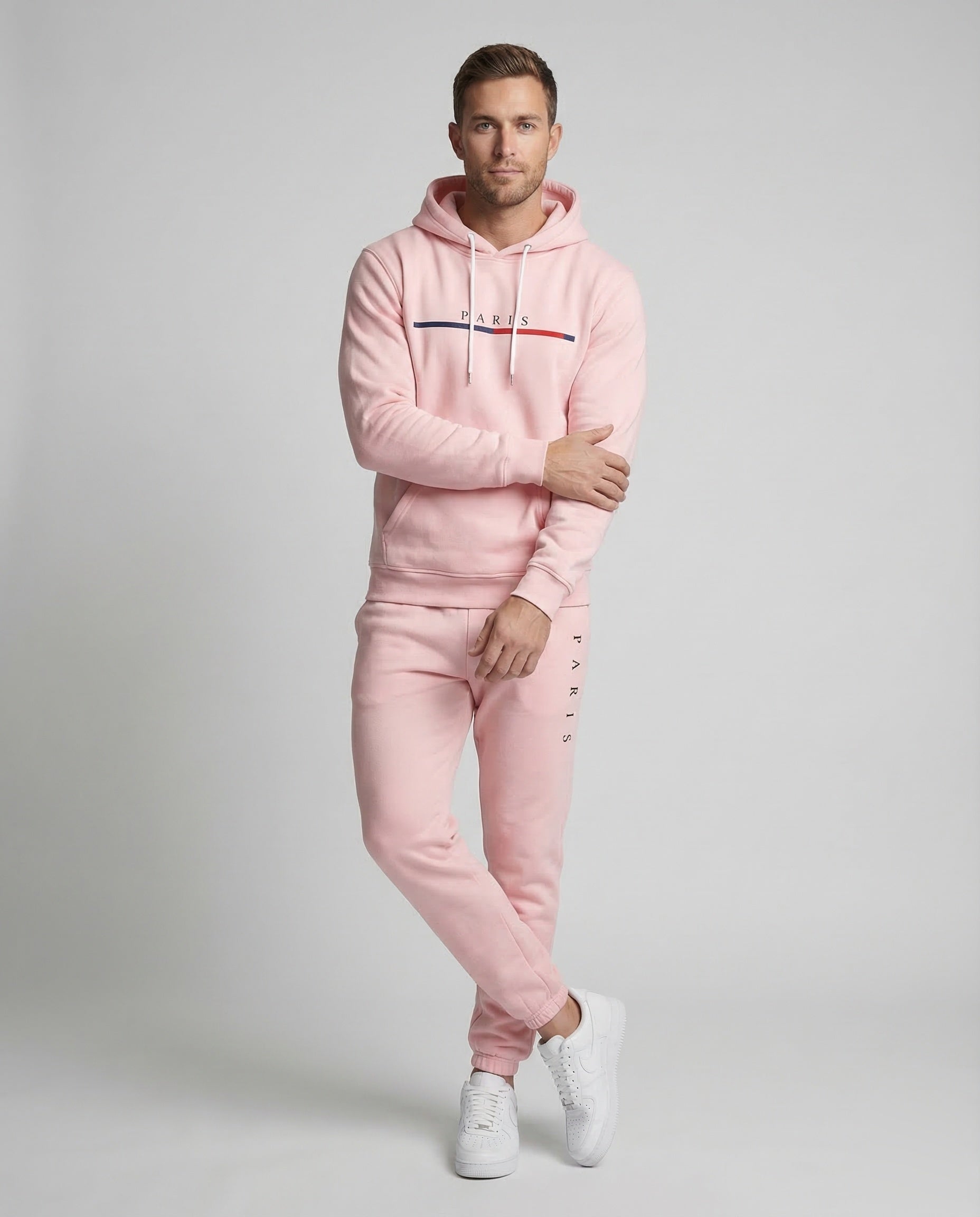 Herren Hoodie Jogging Set Baumwolle Grau - Eveloria