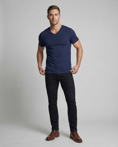 Herren T-Shirt V-Ausschnitt Modal-Mix - Eveloria