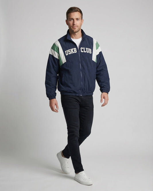 Unisex Retro Windbreaker Farbblock Jacke - Eveloria