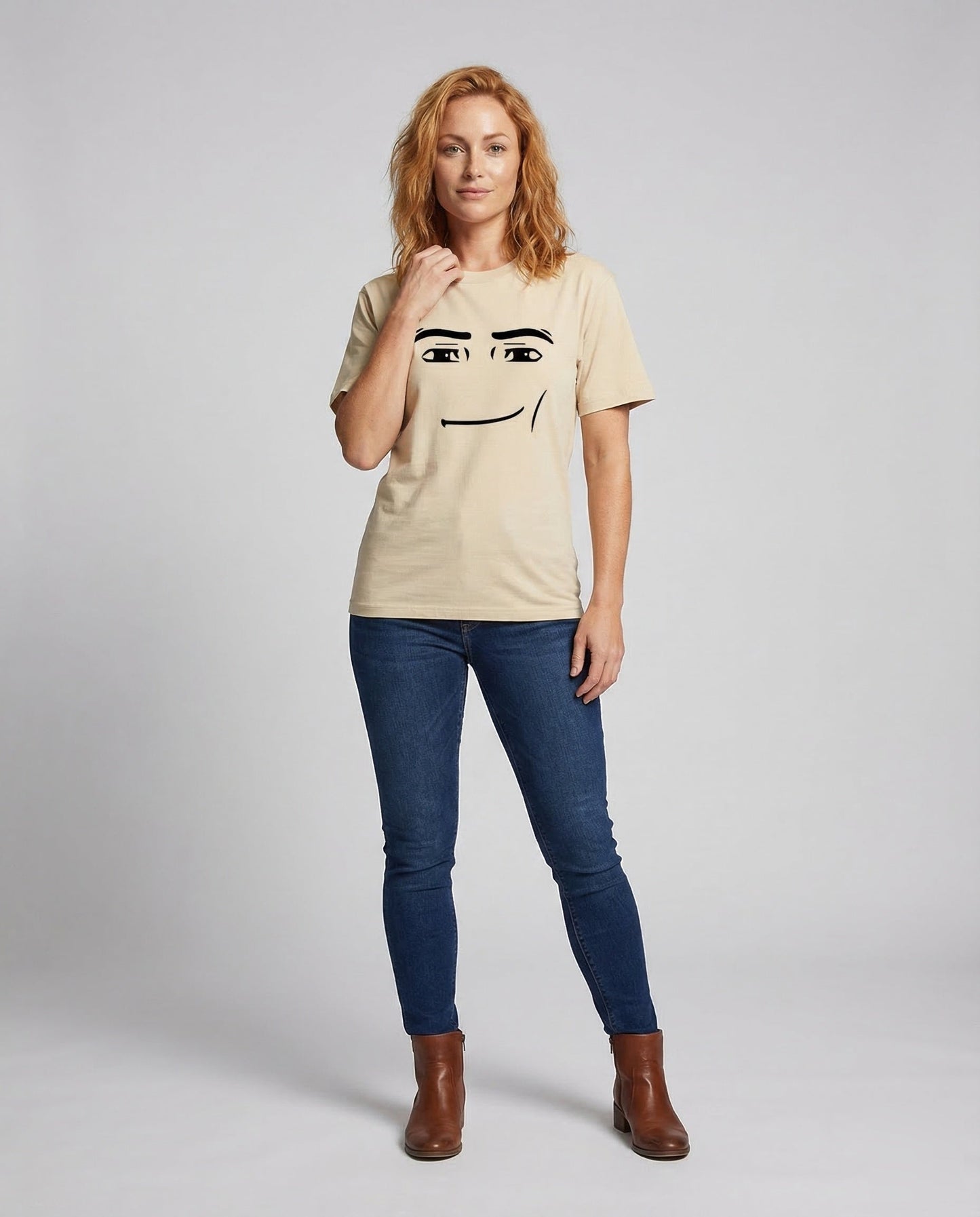 Unisex T-Shirt Smiley Grafik Rundhals - Eveloria