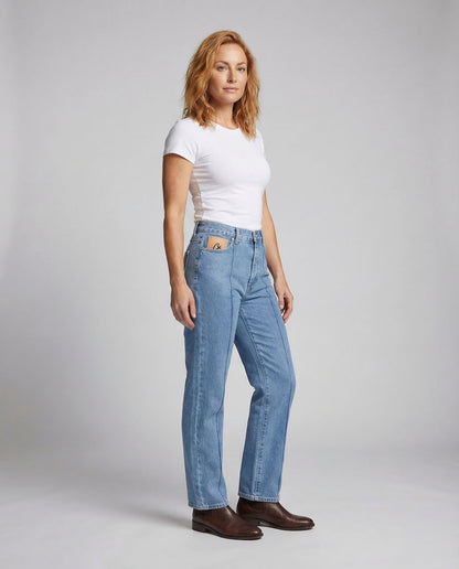 Unisex Relax Jeans Weite Kontrastnaht - Eveloria