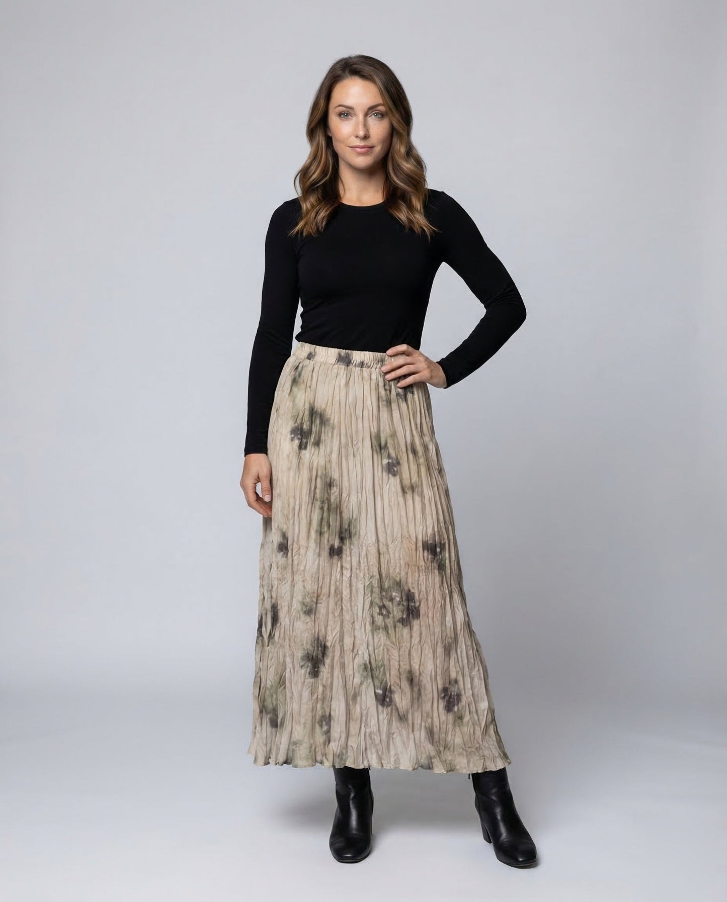 Damen Maxirock Aquarell-Print - Eveloria