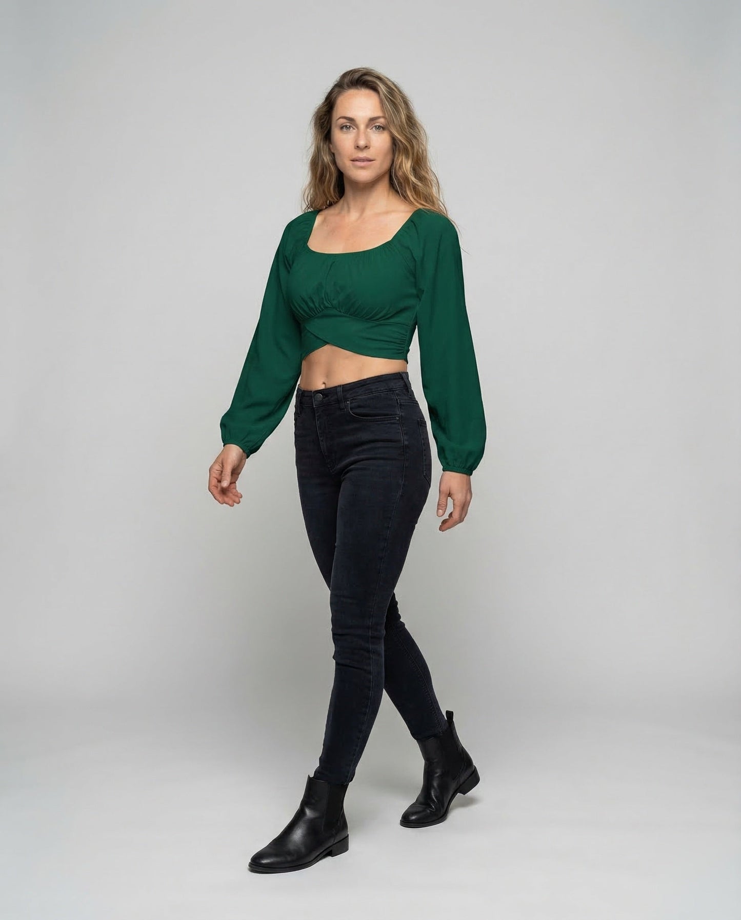 Damen Bauchfreies mit Ballonärmeln - Eveloria