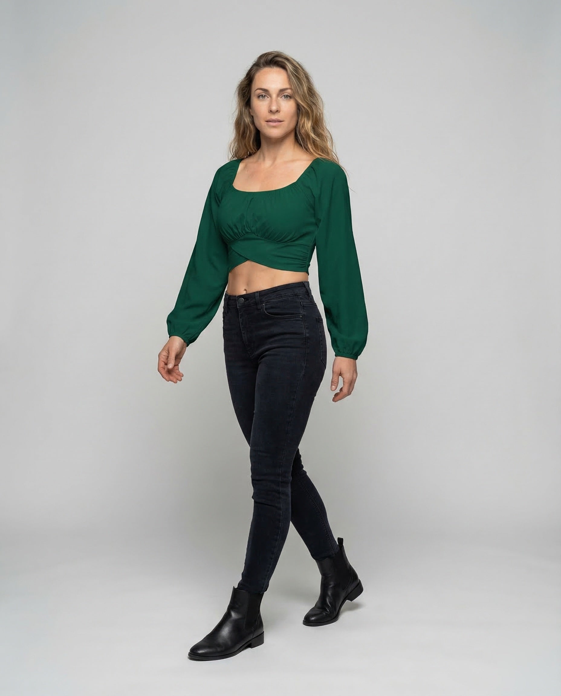 Damen Bauchfreies mit Ballonärmeln - Eveloria