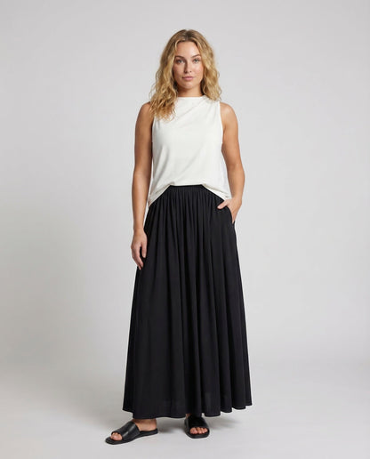 Damen Maxirock A-Linie Chiffon Fließend - Eveloria