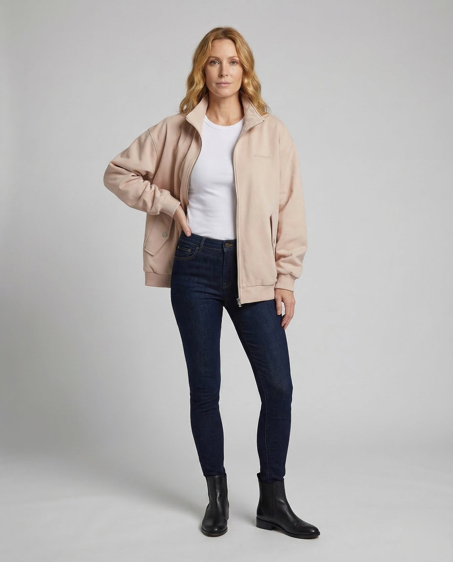 Damen Reißverschlussjacke Kastig Rippbündchen - Eveloria