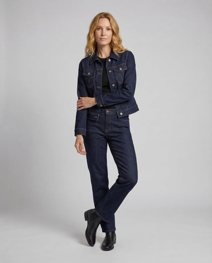 Damen Weitbein-Jeans Kastig Blau - Eveloria
